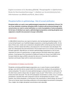 Phosphate buffers in ophthalmology