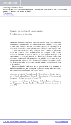 Parasites in Ecological Communities From Interactions to Ecosystems