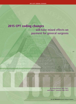 2015 CPT coding changes - American Society of Colon and Rectal