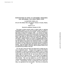 REPRODUCTION IN VITRO OF ENTAM(EBA TETRAGENA AND