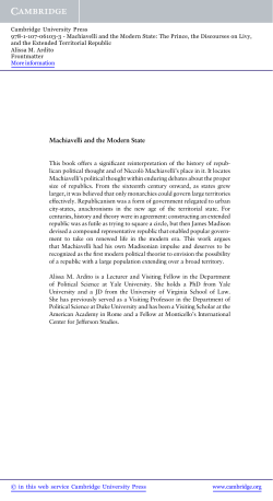 Machiavelli and the Modern State
