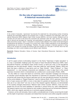 On the role of openness in education: A historical