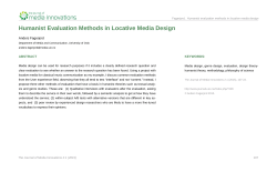 Humanist evaluation Methods in Locative Media design