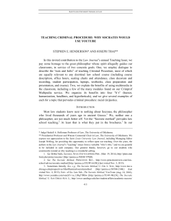 TEACHING CRIMINAL PROCEDURE: WHY SOCRATES