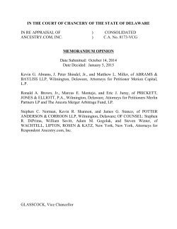 Ancestry.com, Inc. - Delaware Courts