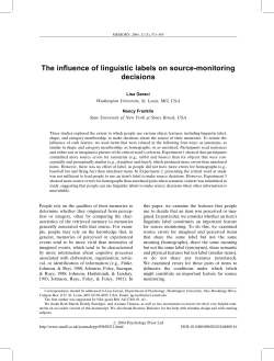 The influence of linguistic labels on source