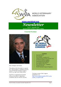 Newsletter - World Veterinary Association