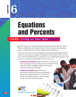 Equations and Percents