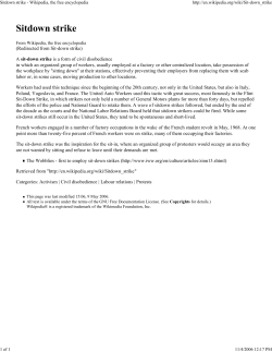 Sitdown strike - Wikipedia, the free encyclopedia