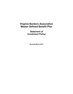 Defined Benefit Investment Policy Update
