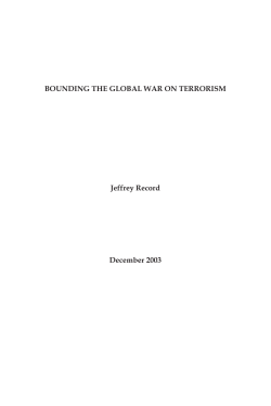 Bounding the Global War on Terrorism