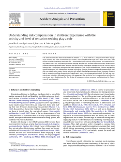Understanding risk compensation in children: Experience with the