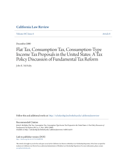 Flat Tax, Consumption Tax, Consumption