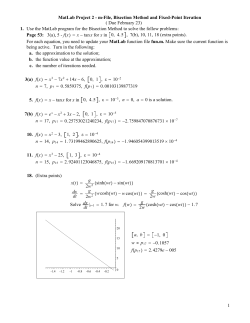 MatLab Project 2 - m-File, Bisection Method and Fixed