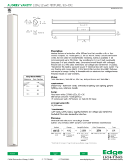AuDREy VAniTy 120V/12VAC FIxTuRE, 92+CRI