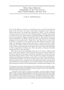 Geographies of the Color Line in Early Colonial Madras and New York