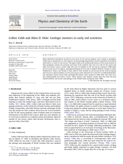 Collier Cobb and Allen D. Hole: Geologic mentors to early soil