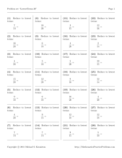 (2) Reduce to lowest terms