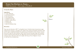 Granola Bars - The Lodge At Woodloch