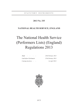 (Performers Lists) (England) Regulations 2013