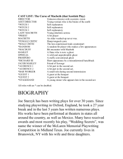 CAST LIST: The Curse of Macbeth