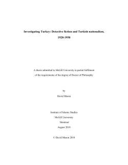 Investigating Turkey: Detective fiction and Turkish
