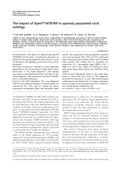 The impact of Xpert&reg; MTB/RIF in sparsely populated rural settings