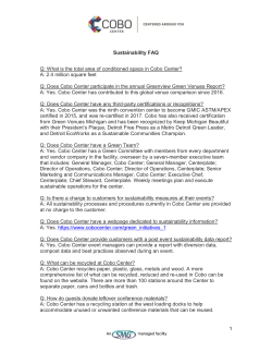 Cobo Center Sustainability FAQ