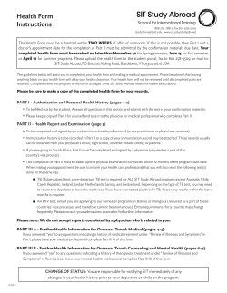 Health Form Instructions