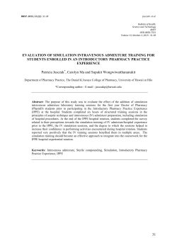 31 evaluation of simulation intravenous admixture training for