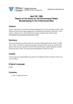 April 28, 1966 Report of the Panel on US Government Radio