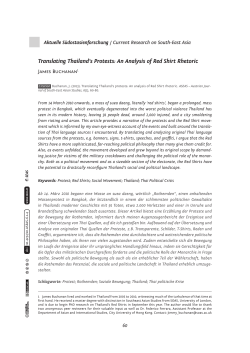 Translating Thailand`s Protests: An Analysis of Red Shirt