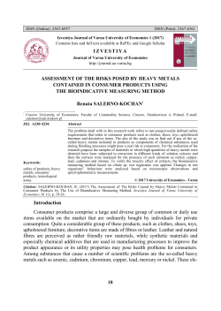 izvestiya assessment of the risks posed by heavy metals contained