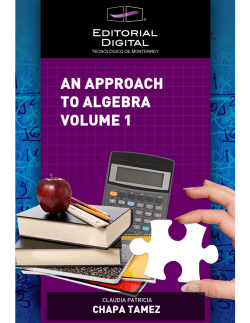 An approach to Algebra - Tecnol&oacute;gico de Monterrey