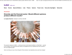 Diversity and the financial sector: Would different opinions produce