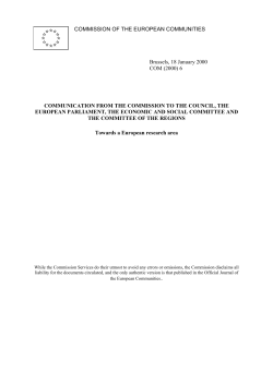 Towards a European Research Area