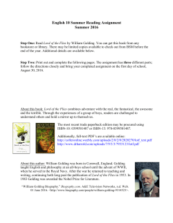 English 10 Summer Reading Assignment Summer 2016