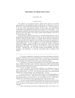 The Perils of Merit Selection - Robert H. McKinney School of Law