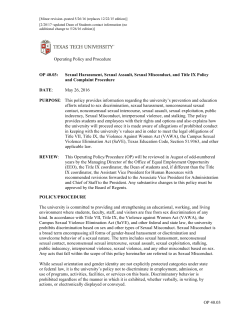 OP 40.03 Operating Policy and Procedure OP 40.03: Sexual