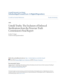 Untold Truths: The Exclusion of Enforced Sterilizations from the