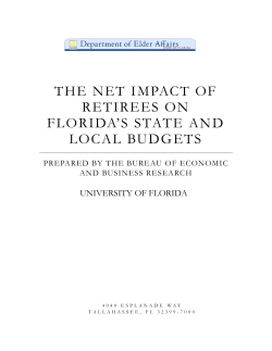 the net impact of retirees on florida`s state and local budgets