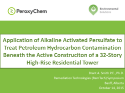 Application of Alkaline Activated Persulfate to Treat Petroleum