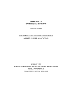 Determining Representative Ground Water Samples Filtered or