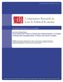 From Democratic Peace to Democratic Distinctiveness