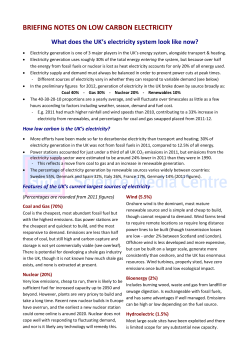 briefing notes on low carbon electricity