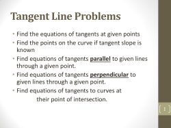 Tangent Line Problems