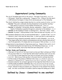 Supernatural Loving Community Defined by Jesus &ndash; Committed to