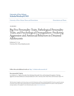 Big Five Personality Traits, Pathological Personality Traits, and