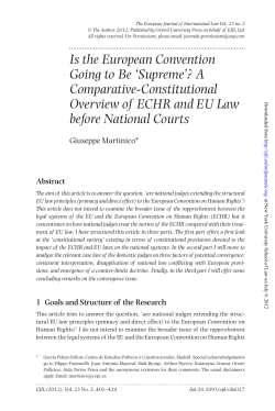 Is the European Convention Going to Be `Supreme`?