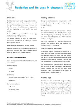 Radiation and its uses in diagnosis